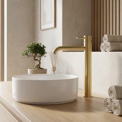 Aquanello Eterna Mitigeur de lavabo à levier haut pour vasque, finition or brossé, modèle ET1100-60